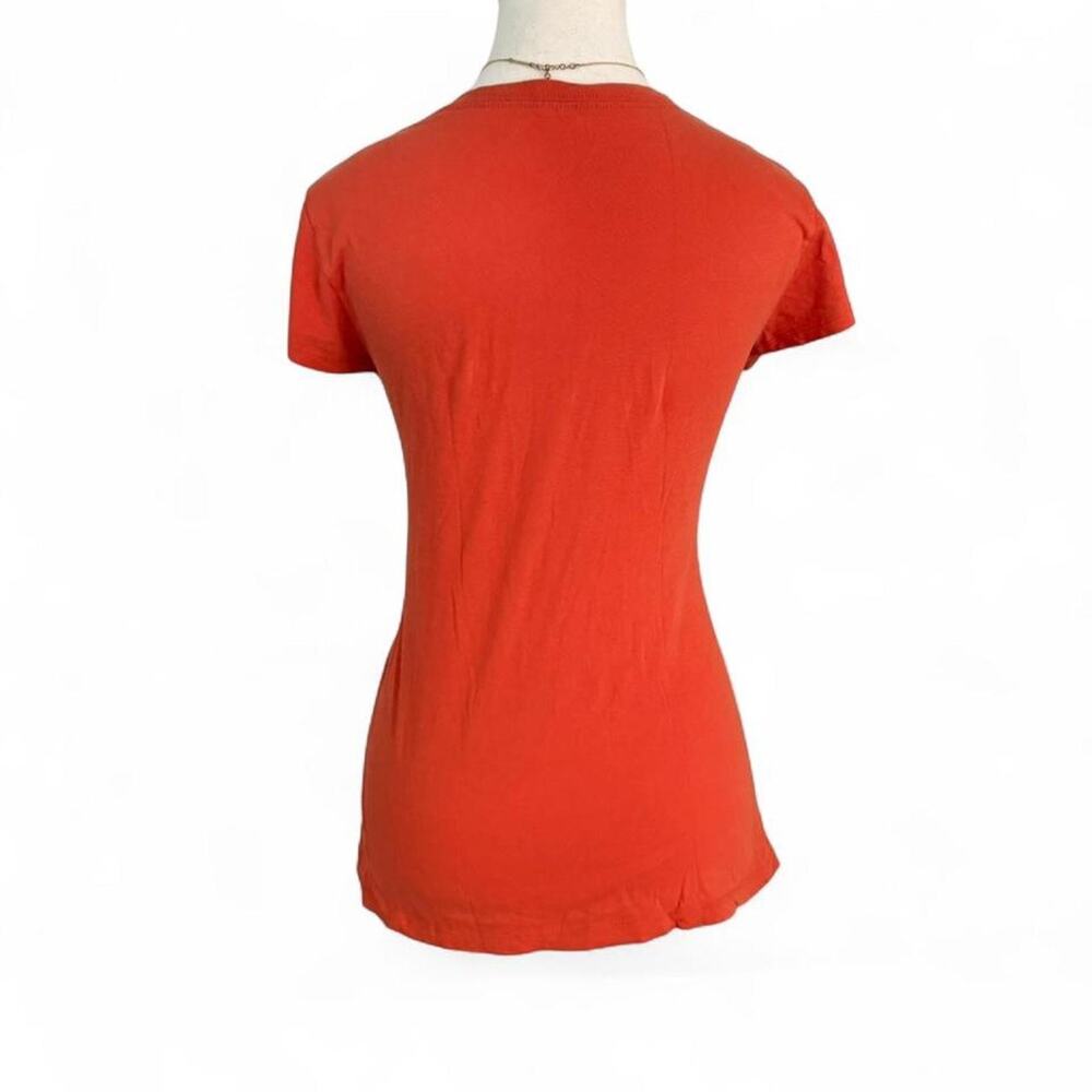 Aeropostale orange graphic baby tee Size L fitted 100% cotton La vibes - Picture 2 of 8
